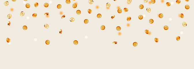 Flying money. Golden coins. Win and success design.
