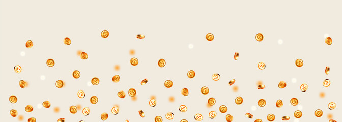 Flying money. Golden coins. Win and success design.