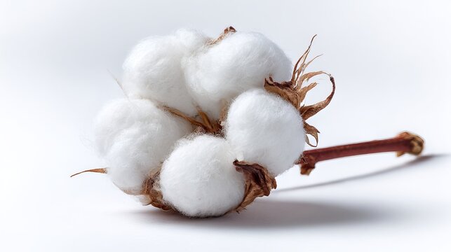 Fluffy white cotton flower isolated on a white background.

Single, pristine cotton boll on a clean white backdrop.

Isolated, soft, white cotton flower against white.
 