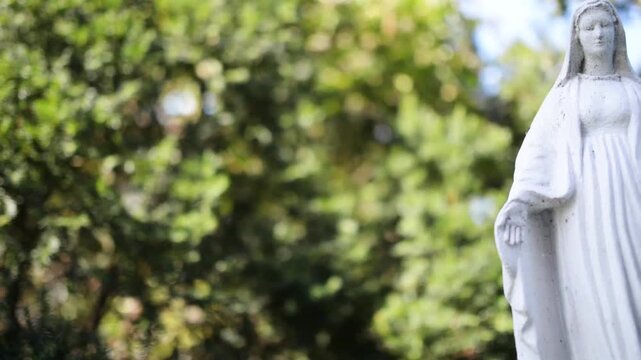 Statue of Our Lady near Church in Poznan, Poland
