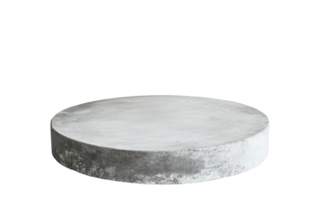 Rough hewn stone block isolated on transparent background. Concrete surface product display isolated on white background.