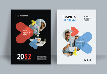 Business Report Cover Template – Colorful Geometric Layout (A4) 