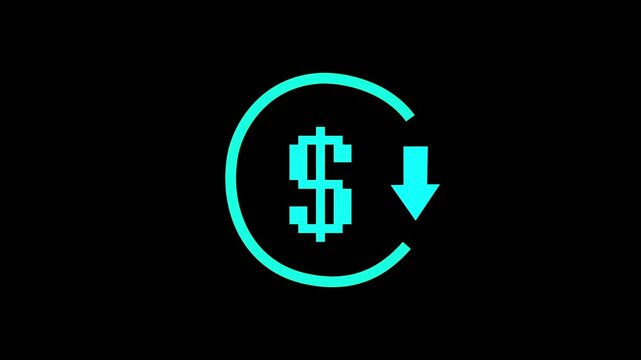 decrease icon. Reduce costs sign and symbol design background.