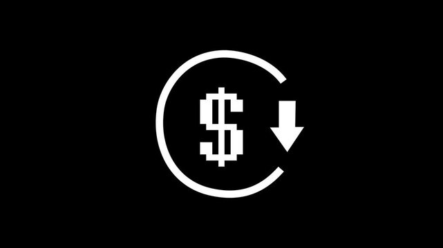 decrease icon. Reduce costs sign and symbol design background.