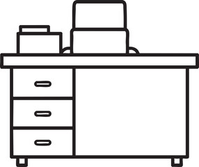 Reception Desk (School Office) vector icon on white background