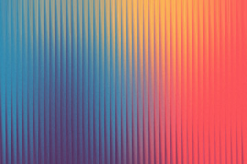 Obraz premium Abstract background with vertical ribbed texture and a gradient of blue, purple, yellow, and red colors