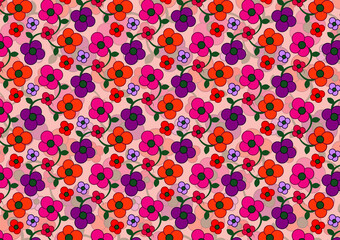 Abstract colorful  seamless flower pattern background wallpaper design