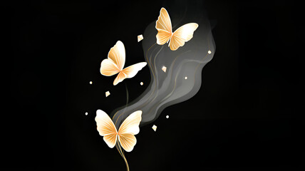 butterfly on black background