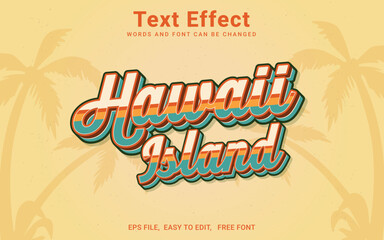 Editable Hawaii island text effect in Illustrator