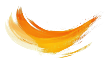 Abstract orange and yellow brush stroke isolated on transparent background. Orange yellow brush stroke isolated on white background.