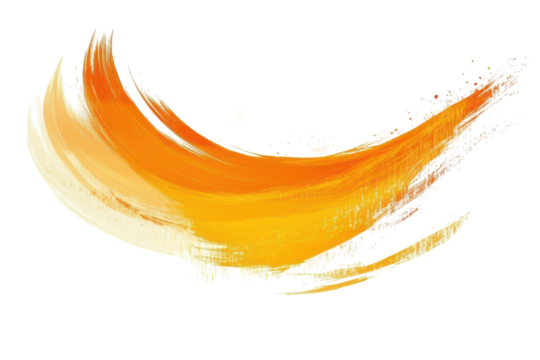 Abstract orange and yellow brush stroke isolated on transparent background. Orange yellow brush stroke isolated on white background. - Powered by Adobe