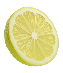 Fresh yellow lemon slice, juicy and tangy, offers refreshing citrus delight