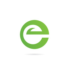 Letter E Leaf logo icon design vector template