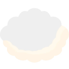 A soft light cream cloud icon symbolizing warmth and serenity, great for dreamy sky or fantasy designs.