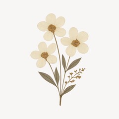 Naklejka premium Delicate pressed flowers art