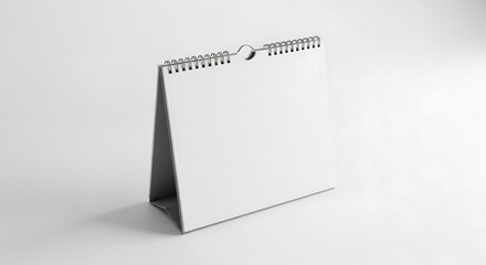 Blank white desk calendar mockup. A clean, customizable template to showcase brand identity, yearly planning, and event scheduling designs. Perfect for corporate stationery