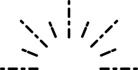 シンプルな半円のサンバースト　モノトーン