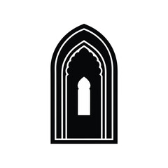 Fototapeta premium Arabic Arched Door Icon Illustration