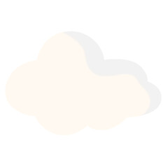 A light cream-colored cloud adding warmth to sky illustrations, ideal for sunrise or sunset backgrounds.