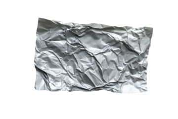 Crumpled textured paper isolated on transparent background. Light gray crumpled piece of paper or sticker isolated on white background.