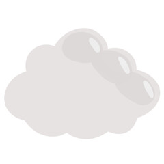 A rounded white cloud with soft edges, representing fair weather or morning skies in cartoon-style illustrations.