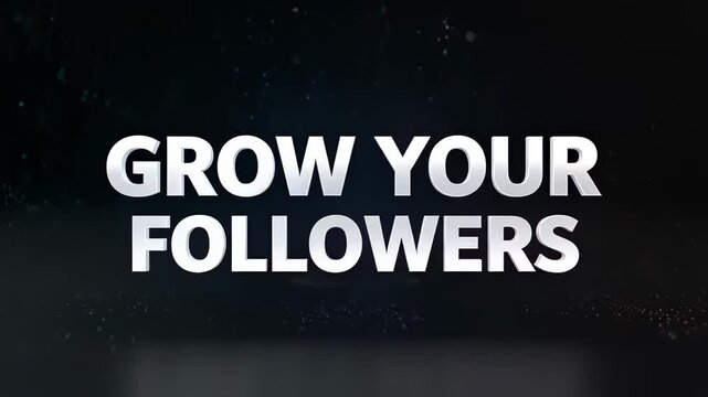 Explosion of Colorful Powder and Glitter with Text "GROW YOUR FOLLOWERS" on Black Background