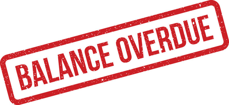 Distressed vector stamp showing Balance Overdue, used for urgent financial notifications and reminders