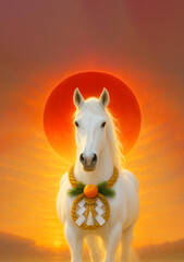 午年の年賀状のお祝いの情景