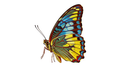 Isolated butterfly, detailed rendering, open wings, beautiful illustration, vibrant colors