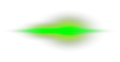 Intense Green Horizontal Light Burst with Glowing Center