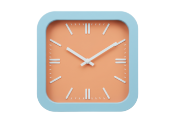 Isolated pastel alarm clock on studio set, analog time design object, bedroom home decor