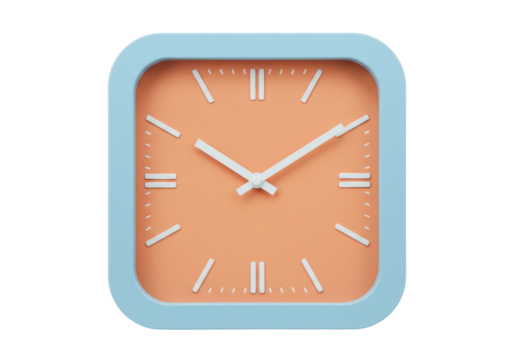 Isolated pastel alarm clock on studio set, analog time design object, bedroom home decor