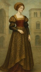 Fototapeta premium Elegant Renaissance woman mobile wallpaper
