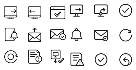 Web and communication line icons set &ndash; outline, linear, digital design symbols