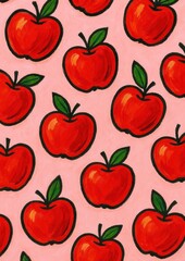 Vibrant apples pattern illustration.
