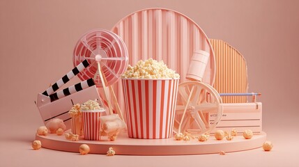 Unusual cinema concept 3D illustration