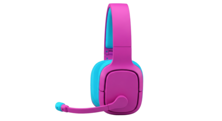 Isolated cool modern gaming headphones with microphone for gamer, music, audio and electronic equipment