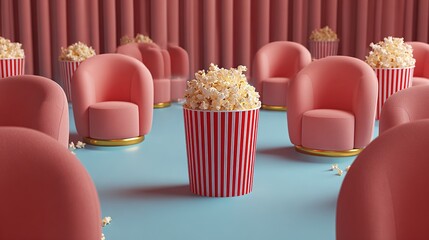 Unusual cinema concept 3D illustration