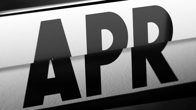 Flip calendar changing abbreviated months from January to December - 3D 4k animation (3840x2160 px).