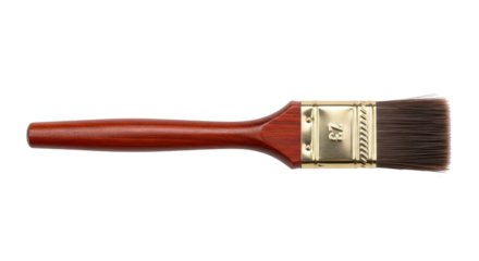 Isolated paint brush with wooden handle. An artist's tool for creativity and painting skills