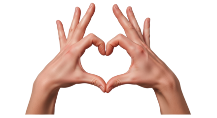 Isolated hand gesture depicting heart, hand symbol expressing love, Valentine's Day sign