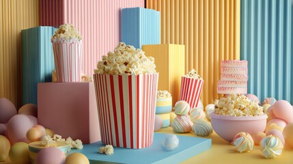 Unusual cinema concept 3D illustration