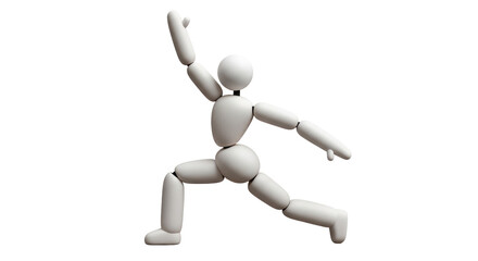 Isolated mannequin doing a yoga pose, exercise and relaxation concept, flexibility model