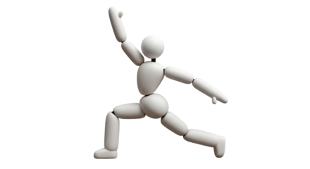 Isolated mannequin doing a yoga pose, exercise and relaxation concept, flexibility model