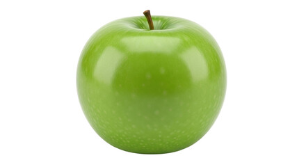 Isolated, delicious Granny Smith apple with stem, perfect for healthy eating and snacks