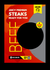 Premium Beef Steaks Restaurant Promotion Flyer