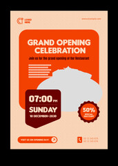 Restaurant Grand Opening Celebration Flyer with Special Discount