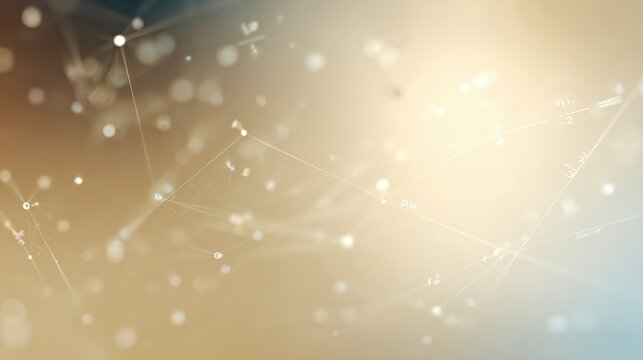 An abstract background of floating mathematical formulas and geometric shapes.