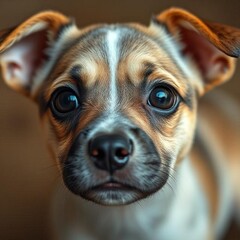 close up portrait of a small dog