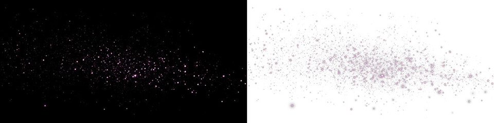 Sparkling glitter overlay with shimmering particles on black and white backgrounds, creating a magical and enchanting atmosphere for design projects and artistic expressions